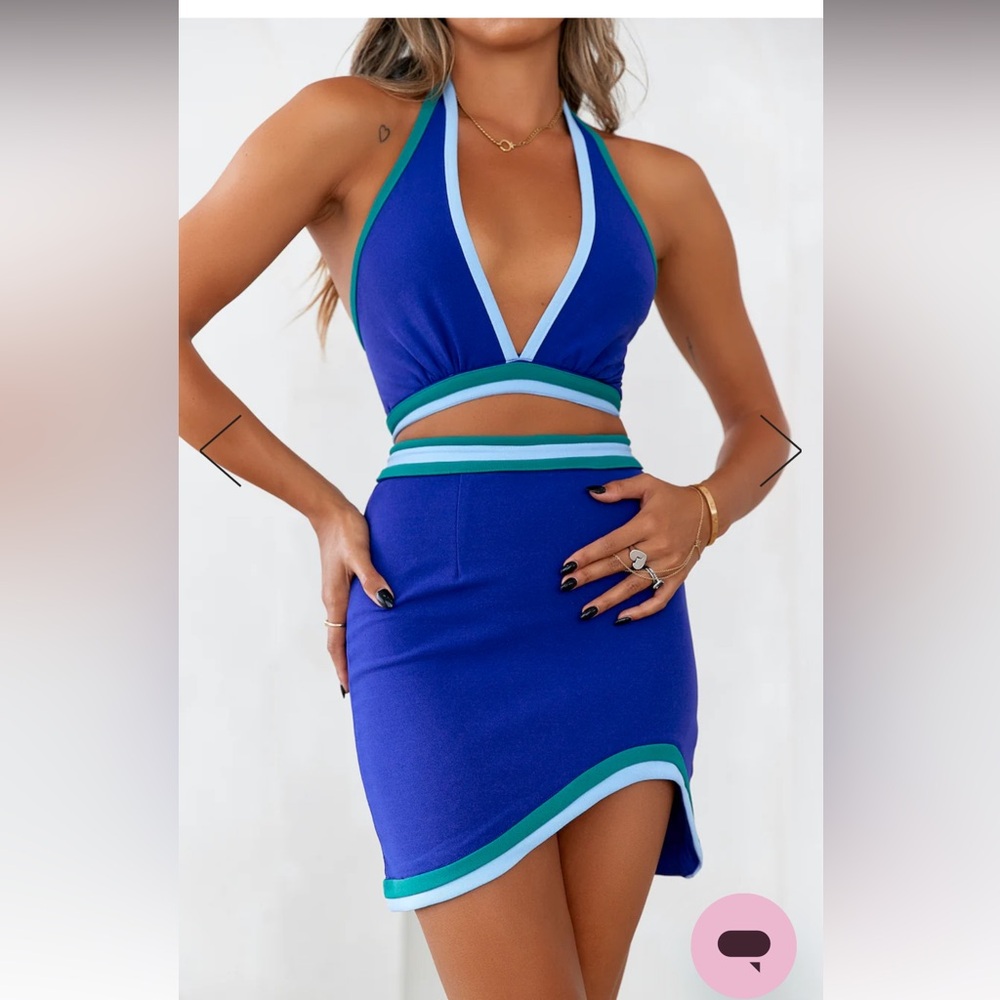 Hello Molly Blue and Green Mini Dress